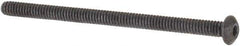 Made in USA - #0-80 UNF Hex Socket Drive, Button Screw - Alloy Steel, Black Oxide Finish, Fully Threaded, 1" Length Under Head - Exact Tool & Supply