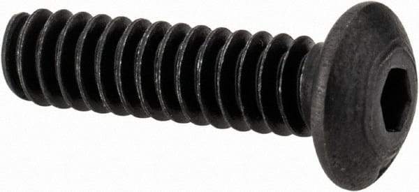Value Collection - #4-40 UNC Hex Socket Drive, Button Screw - Alloy Steel, Black Oxide Finish, Fully Threaded, 7/16" Length Under Head - Exact Tool & Supply