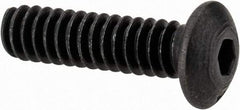 Value Collection - #4-40 UNC Hex Socket Drive, Button Screw - Alloy Steel, Black Oxide Finish, Fully Threaded, 7/16" Length Under Head - Exact Tool & Supply