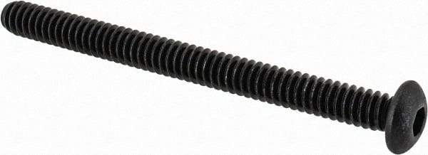Value Collection - #10-24 UNC Hex Socket Drive, Button Screw - Alloy Steel, Black Oxide Finish, Fully Threaded, 2-1/4" Length Under Head - Exact Tool & Supply
