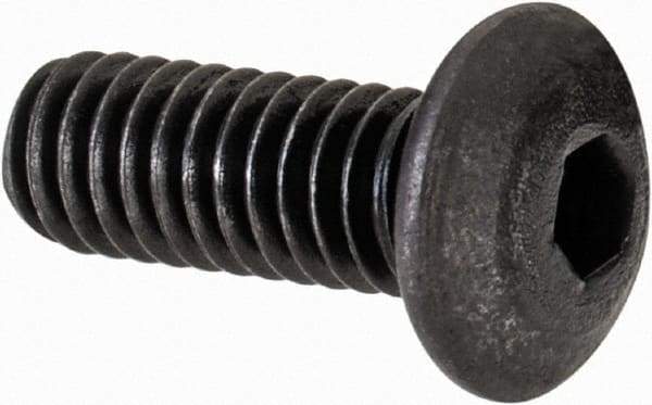 Value Collection - #6-40 UNF Hex Socket Drive, Button Screw - Alloy Steel, Black Oxide Finish, Fully Threaded, 3/8" Length Under Head - Exact Tool & Supply