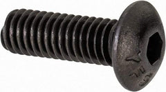 Value Collection - #8-36 UNF Hex Socket Drive, Button Screw - Alloy Steel, Black Oxide Finish, Fully Threaded, 1/2" Length Under Head - Exact Tool & Supply
