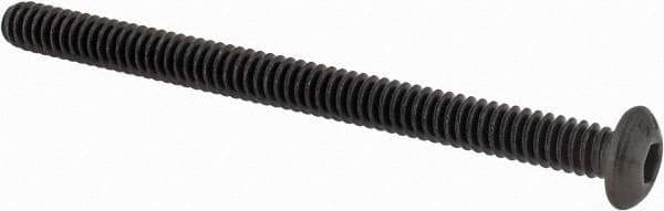 Value Collection - #10-24 UNC Hex Socket Drive, Button Screw - Alloy Steel, Black Oxide Finish, Fully Threaded, 2-1/2" Length Under Head - Exact Tool & Supply