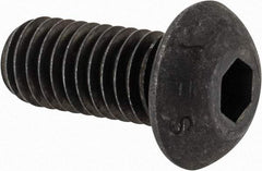 Value Collection - 7/16-14 UNC Hex Socket Drive, Button Screw - Alloy Steel, Black Oxide Finish, Fully Threaded, 1" Length Under Head - Exact Tool & Supply