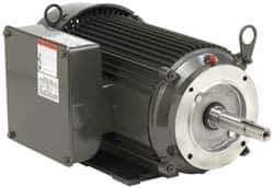 US Motors - 1/2 hp, TEFC Enclosure, Auto Thermal Protection, 1,725 RPM, 115/208-230 Volt, 60 Hz, Industrial Electric AC/DC Motor - Size 56 Frame, C-Face/Base Mount, 1 Speed, Ball Bearings, 8.4/4.1-4.2 Full Load Amps, B Class Insulation, Reversible - Exact Tool & Supply