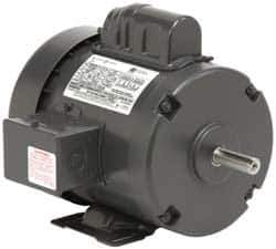 US Motors - 1 hp, TEFC Enclosure, Auto Thermal Protection, 3,450 RPM, 115/230 Volt, 60 Hz, Single Phase Permanent Split Capacitor (PSC) Motor - Size 56 Frame, Rigid Mount, 1 Speed, Ball Bearings, 12.0/6.0 Full Load Amps, A Class Insulation, Reversible - Exact Tool & Supply