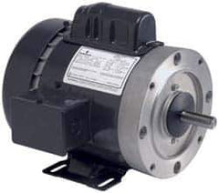US Motors - 2 hp, TEFC Enclosure, No Thermal Protection, 1,725 RPM, 115/230 Volt, 60 Hz, Single Phase Capacitor Start-Cap Run Motor - Size 56HC Frame, C-Face/Base Mount, 1 Speed, Ball Bearings, 19.0/9.5 Full Load Amps, B Class Insulation, Reversible - Exact Tool & Supply