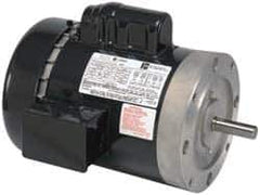 US Motors - 2 hp, TEFC Enclosure, No Thermal Protection, 1,725 RPM, 115/230 Volt, 60 Hz, Single Phase Capacitor Start-Cap Run Motor - Size 143TC Frame, C-Face Mount, 1 Speed, Ball Bearings, 19.0/9.5 Full Load Amps, B Class Insulation, Reversible - Exact Tool & Supply