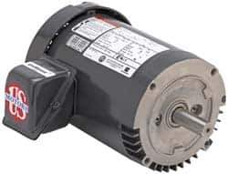 US Motors - 3 hp, TEFC Enclosure, No Thermal Protection, 1,180 RPM, 208-230/460 Volt, 60 Hz, Three Phase Energy Efficient Motor - Size 213 Frame, C-Face Mount, 1 Speed, Ball Bearings, 9.7-9.1/4.5 Full Load Amps, F Class Insulation, Reversible - Exact Tool & Supply