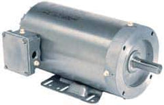 US Motors - 1/2 hp, TEFC Enclosure, No Thermal Protection, 1,755 RPM, 208-230/460 Volt, 60 Hz, Three Phase Energy Efficient Motor - Size 56HC Frame, Rigid Mount, 1 Speed, Ball Bearings, 1.8-1.9/1 Full Load Amps, F Class Insulation, Reversible - Exact Tool & Supply