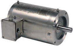 US Motors - 1/2 hp, TEFC Enclosure, No Thermal Protection, 1,755 RPM, 208-230/460 Volt, 60 Hz, Three Phase Energy Efficient Motor - Size 56C Frame, C-Face Mount, 1 Speed, Ball Bearings, 1.8-1.9/1 Full Load Amps, F Class Insulation, Reversible - Exact Tool & Supply