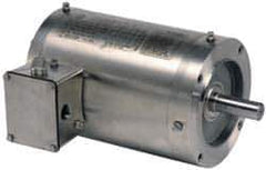 US Motors - 1 hp, TEFC Enclosure, No Thermal Protection, 1,750 RPM, 208-230/460 Volt, 60 Hz, Three Phase Energy Efficient Motor - Size 56C Frame, C-Face Mount, 1 Speed, Ball Bearings, 3.1-2.9/1.4 Full Load Amps, F Class Insulation, Reversible - Exact Tool & Supply