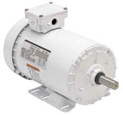 US Motors - 1 hp, TENV Enclosure, No Thermal Protection, 1,725 RPM, 230/460 Volt, 60 Hz, Three Phase Standard Efficient Motor - Size 56 Frame, Rigid Mount, 1 Speed, Ball Bearings, 3.2/1.6 Full Load Amps, F Class Insulation, Reversible - Exact Tool & Supply