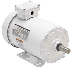 US Motors - 1 hp, TENV Enclosure, No Thermal Protection, 1,725 RPM, 230/460 Volt, 60 Hz, Three Phase Standard Efficient Motor - Size 56 Frame, Rigid Mount, 1 Speed, Ball Bearings, 3.2/1.6 Full Load Amps, F Class Insulation, Reversible - Exact Tool & Supply