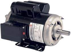 US Motors - 5 hp, ODP Enclosure, Manual Thermal Protection, 3,450 RPM, 230 Volt, 60 Hz, Single Phase Capacitor Start-Cap Run Motor - Size 143T Frame, Rigid Mount, 1 Speed, Ball Bearings, 21 Full Load Amps, B Class Insulation - Exact Tool & Supply