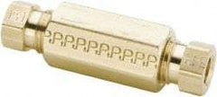 Parker - 5/8" OD, Brass Union - 1,000 Max Working psi, 7/8" Hex, Comp x Comp Ends - Exact Tool & Supply
