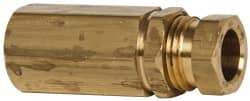 Parker - 3/8" OD, Brass Female Connector - 1,500 Max Working psi, 5/8" Hex, Comp x FNPT Ends - Exact Tool & Supply