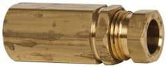 Parker - 3/8" OD, Brass Female Connector - 1,500 Max Working psi, 5/8" Hex, Comp x FNPT Ends - Exact Tool & Supply