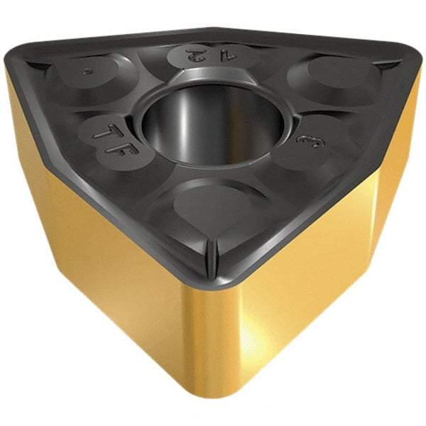 Iscar - WNMG333 TF Grade IC907 Carbide Turning Insert - TiAlN/TiN Finish, 80° Trigon, 3/8" Inscr Circle, 3/16" Thick, 3/64" Corner Radius - Exact Tool & Supply