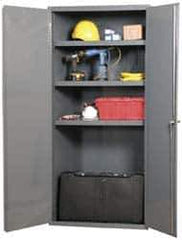 Durham - 4 Shelf Locking Storage Cabinet - Steel, 36" Wide x 18" Deep x 72" High, Gray - Exact Tool & Supply