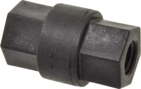 Specialty Mfr - 1/4" Polypropylene Check Valve - Inline, FNPT x FNPT, 125 WOG - Exact Tool & Supply