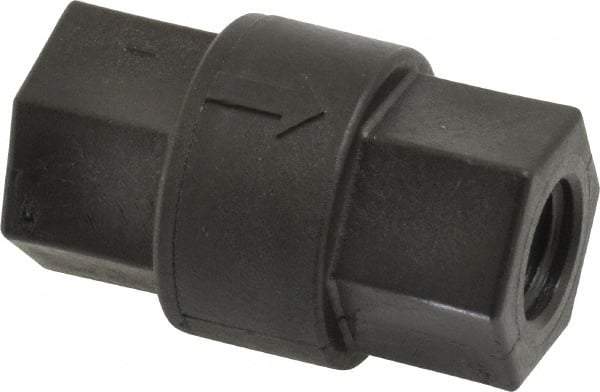 Specialty Mfr - 1/4" Polypropylene Check Valve - Inline, FNPT x FNPT, 125 WOG - Exact Tool & Supply