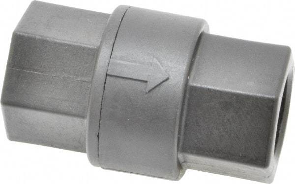 Specialty Mfr - 3/8" Polypropylene Check Valve - Inline, FNPT x FNPT, 125 WOG - Exact Tool & Supply