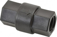 Specialty Mfr - 1/2" Polypropylene Check Valve - Inline, FNPT x FNPT, 125 WOG - Exact Tool & Supply