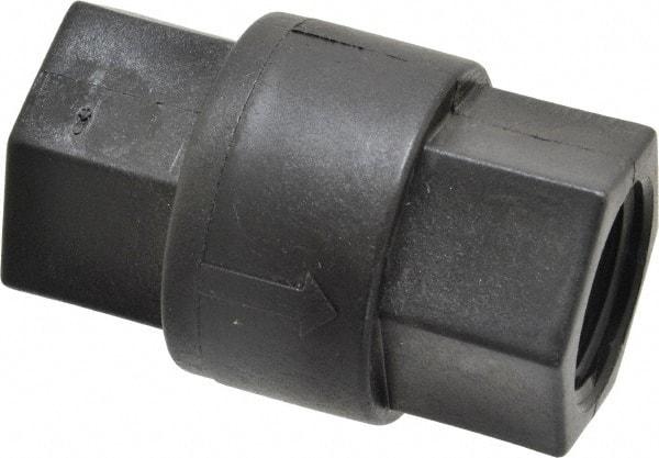 Specialty Mfr - 3/4" Polypropylene Check Valve - Inline, FNPT x FNPT, 125 WOG - Exact Tool & Supply