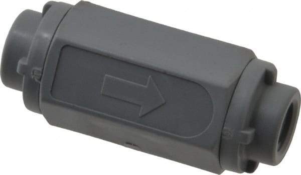 Specialty Mfr - 1/8" PVC Check Valve - Inline, FNPT x FNPT, 125 WOG - Exact Tool & Supply