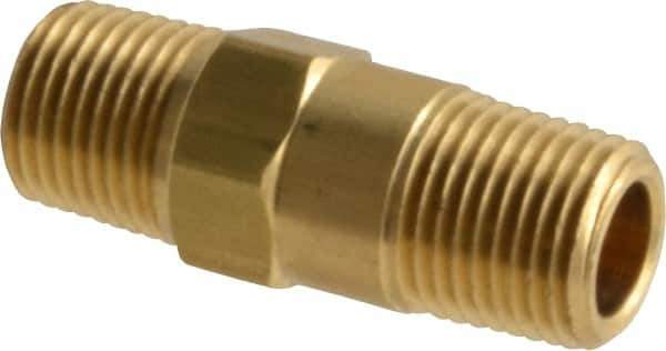 Specialty Mfr - 1/8" Brass Check Valve - Inline, MNPT x MNPT, 500 WOG - Exact Tool & Supply