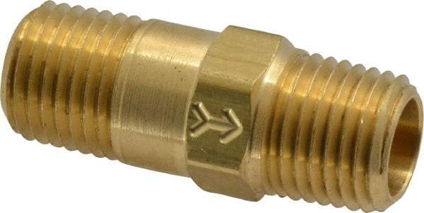 Specialty Mfr - 1/4" Brass Check Valve - Inline, MNPT x MNPT, 500 WOG - Exact Tool & Supply