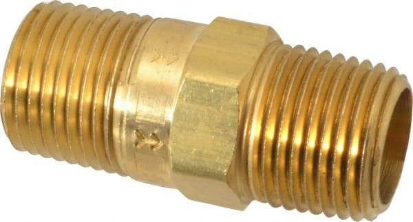 Specialty Mfr - 1/2" Brass Check Valve - Inline, MNPT x MNPT, 500 WOG - Exact Tool & Supply