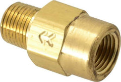 Specialty Mfr - 1/8" Brass Check Valve - Inline, FNPT x MNPT, 500 WOG - Exact Tool & Supply