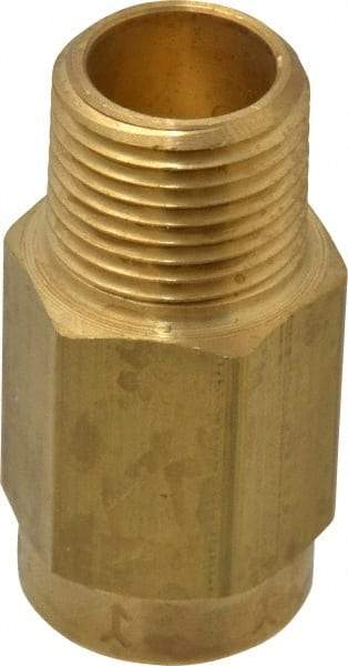 Specialty Mfr - 1/2" Brass Check Valve - Inline, FNPT x MNPT, 500 WOG - Exact Tool & Supply