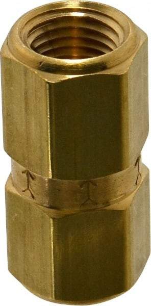 Specialty Mfr - 1/4" Brass Check Valve - Inline, FNPT x FNPT, 1,200 WOG - Exact Tool & Supply