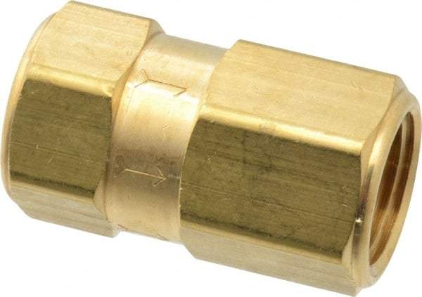 Specialty Mfr - 1/2" Brass Check Valve - Inline, FNPT x FNPT, 1,200 WOG - Exact Tool & Supply