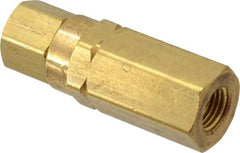 Specialty Mfr - 1/4" Brass Check Valve - Inline, FNPT x FNPT, 3,000 WOG - Exact Tool & Supply