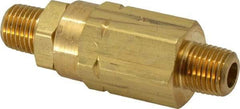 Specialty Mfr - 1/4" Brass Check Valve - Inline, MNPT x MNPT, 3,000 WOG - Exact Tool & Supply