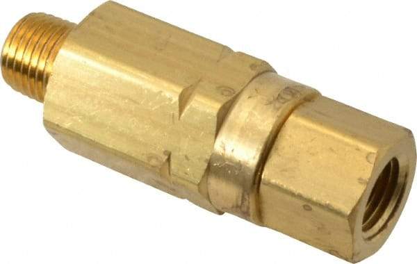 Specialty Mfr - 1/4" Brass Check Valve - Inline, MNPT x FNPT, 3,000 WOG - Exact Tool & Supply