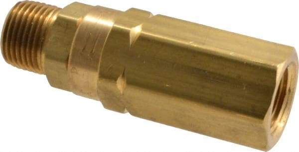 Specialty Mfr - 3/8" Brass Check Valve - Inline, FNPT x MNPT, 3,000 WOG - Exact Tool & Supply