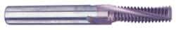 Carmex - 2-1/2 - 8 NPT, 3/4" Cutting Diam, 4 Flute, Solid Carbide Helical Flute Thread Mill - Internal/External Thread, 1.56" LOC, 4" OAL, 3/4" Shank Diam - Exact Tool & Supply