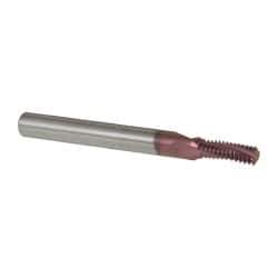 Carmex - 5/16-24 UNF, 0.197" Cutting Diam, 3 Flute, Solid Carbide Helical Flute Thread Mill - Internal Thread, 0.56" LOC, 2-1/2" OAL, 1/4" Shank Diam - Exact Tool & Supply