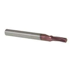 Carmex - 5/16-24 UNF, 0.197" Cutting Diam, 3 Flute, Solid Carbide Helical Flute Thread Mill - Internal Thread, 0.56" LOC, 2-1/2" OAL, 1/4" Shank Diam - Exact Tool & Supply