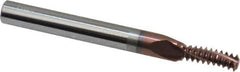 Carmex - 5/16-18 UNC, 0.197" Cutting Diam, 3 Flute, Solid Carbide Helical Flute Thread Mill - Internal Thread, 0.58" LOC, 2-1/2" OAL, 1/4" Shank Diam - Exact Tool & Supply