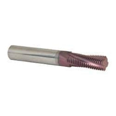Carmex - 3/4-16 UNF, 0.472" Cutting Diam, 4 Flute, Solid Carbide Helical Flute Thread Mill - Internal Thread, 1.22" LOC, 3-1/2" OAL, 1/2" Shank Diam - Exact Tool & Supply