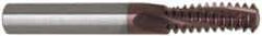 Carmex - 1/2-13 UNC, 0.313" Cutting Diam, 3 Flute, Solid Carbide Helical Flute Thread Mill - Internal Thread, 0.88" LOC, 2-1/2" OAL, 5/16" Shank Diam - Exact Tool & Supply
