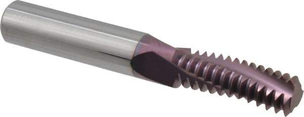 Carmex - 3/4-10 UNC, 0.472" Cutting Diam, 3 Flute, Solid Carbide Helical Flute Thread Mill - Internal Thread, 1.35" LOC, 3-1/2" OAL, 1/2" Shank Diam - Exact Tool & Supply