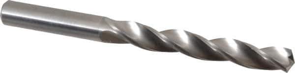 M.A. Ford - 11/32" 150° Solid Carbide Jobber Drill - Bright Finish, Right Hand Cut, Parabolic Flute, Straight Shank, 4" OAL, Standard Point - Exact Tool & Supply