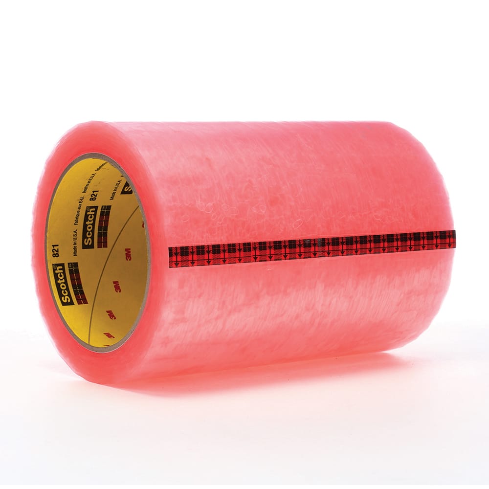 3M - Box Sealing & Label Protection Tape; Tape Number: 821 ; Thickness (mil): 2.5000 ; Length (yd): 72.00 (Yards); Width (Inch): 6 ; Color: Pink - Exact Tool & Supply